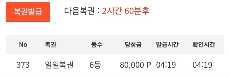 일복 6등 ㅋ
