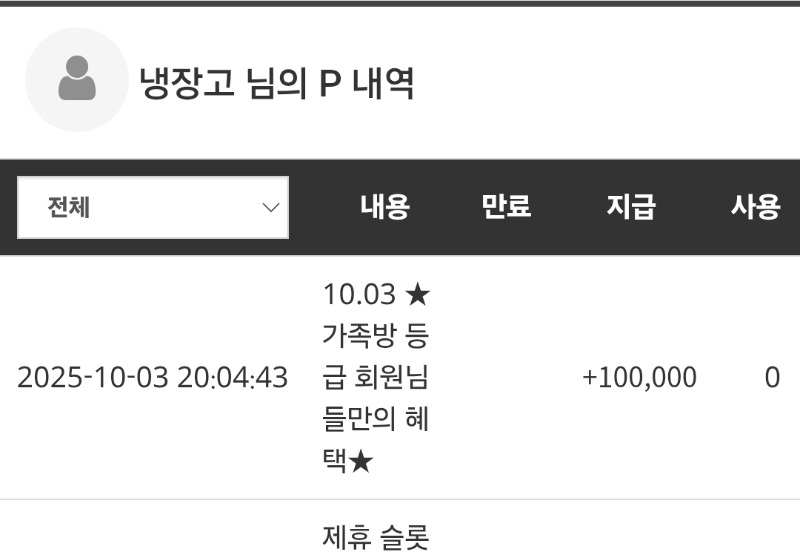 가족방 포인트 감사합니다