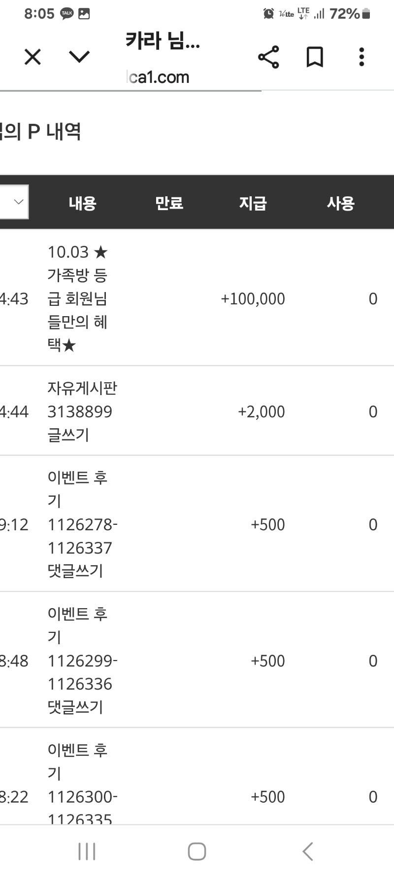 가족방포인트를 벌써주나요?