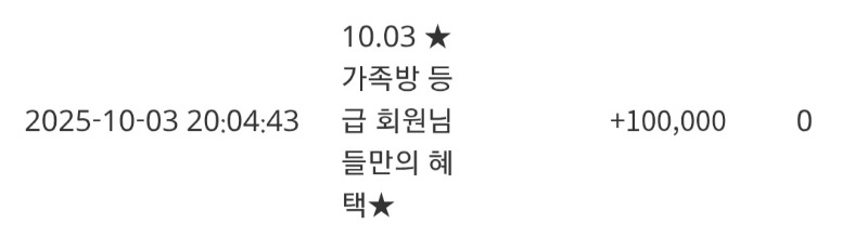 오늘3일인데 벌써 가족방포인트를?머지ㅎㅎ