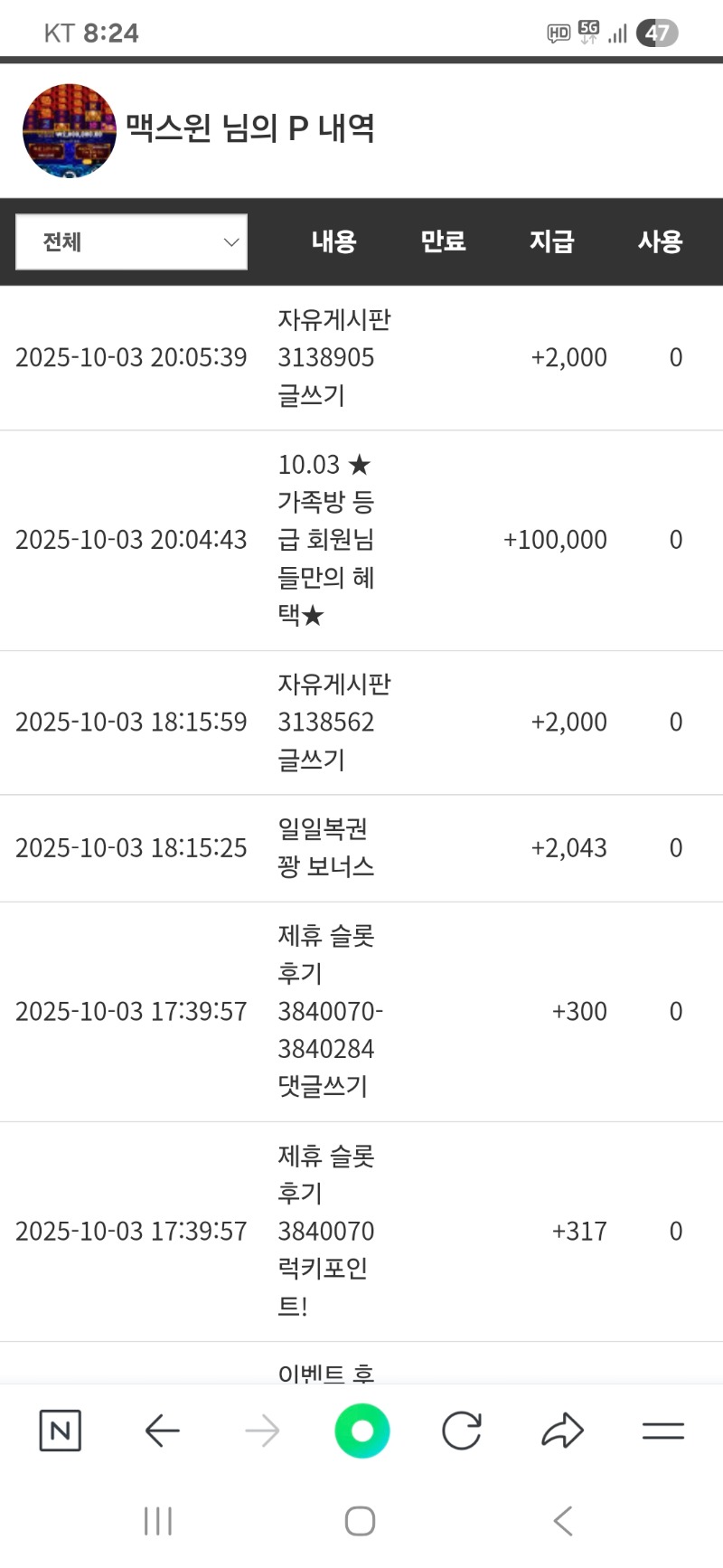 가족포인트 감사합니다 꾸벅