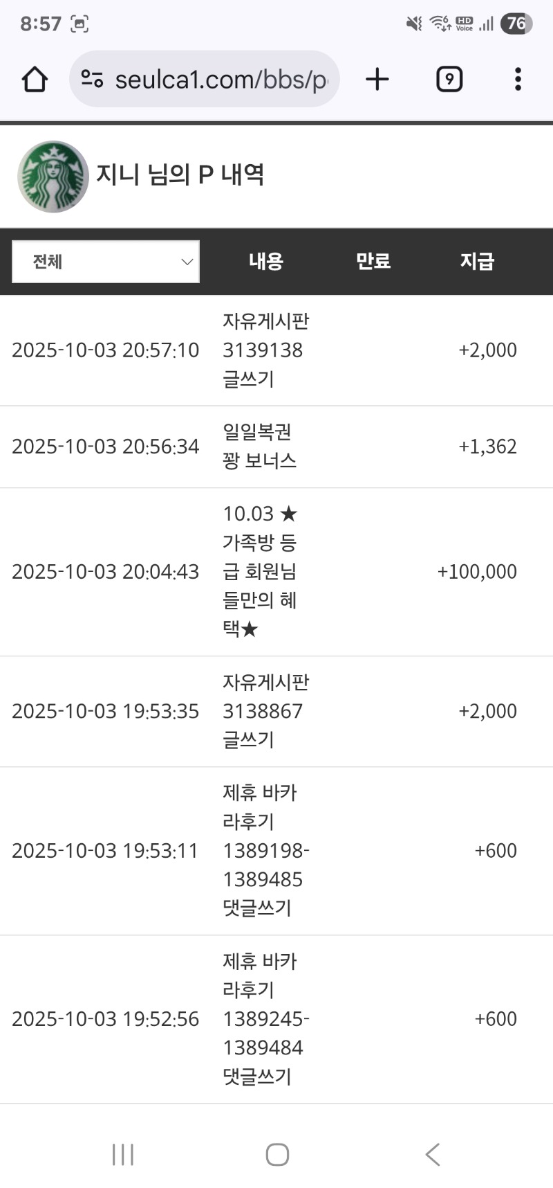 가족방 슬포 감사합니다