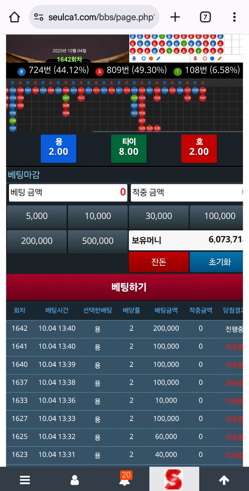 미췬연패. 시작?