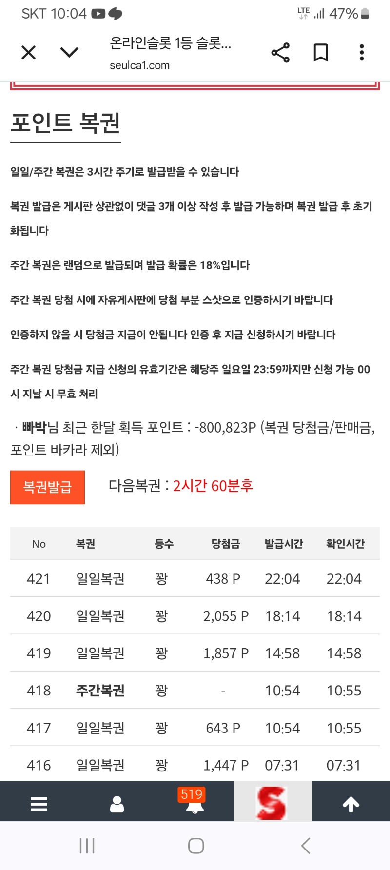 오늘은 닥꽝이네ㅋㅋㅋ