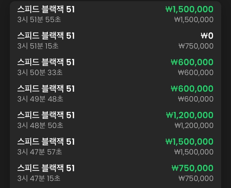 블랙잭: 연타