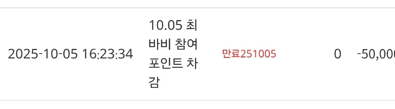 최바비포인트 차감!!