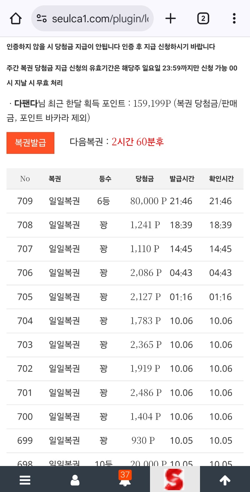 일복6등당첨