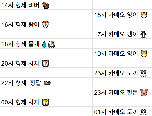 [12월1일] 금일 방송 스케줄입니다