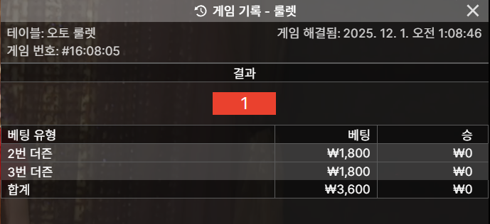 에볼 룰렛 소액패