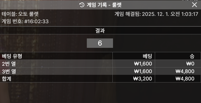 에볼 룰렛 소액 승 1