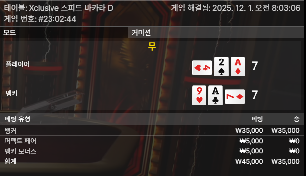 12월 바카라 첫 배팅 무