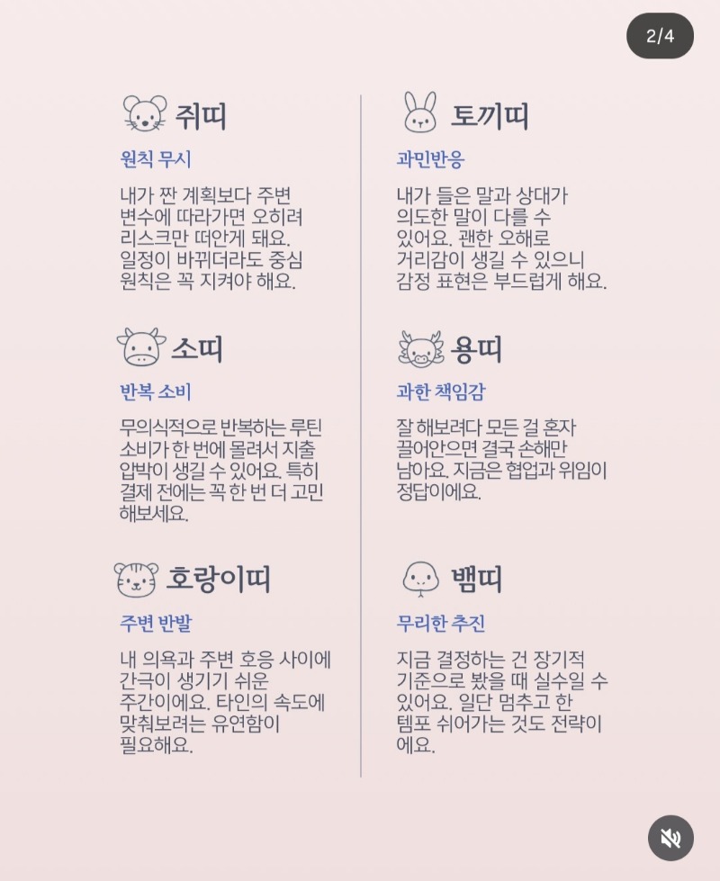 이번주 띠별 조심할것