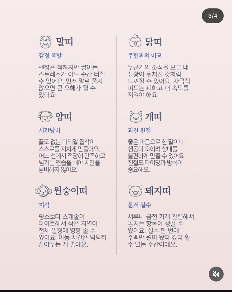 이번주 띠별 조심할것