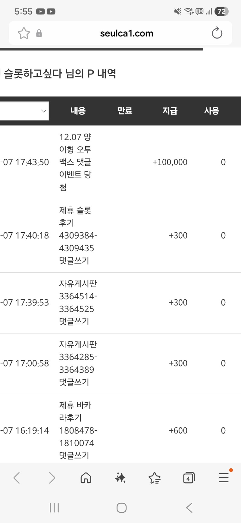 양이 수익기념 포인트