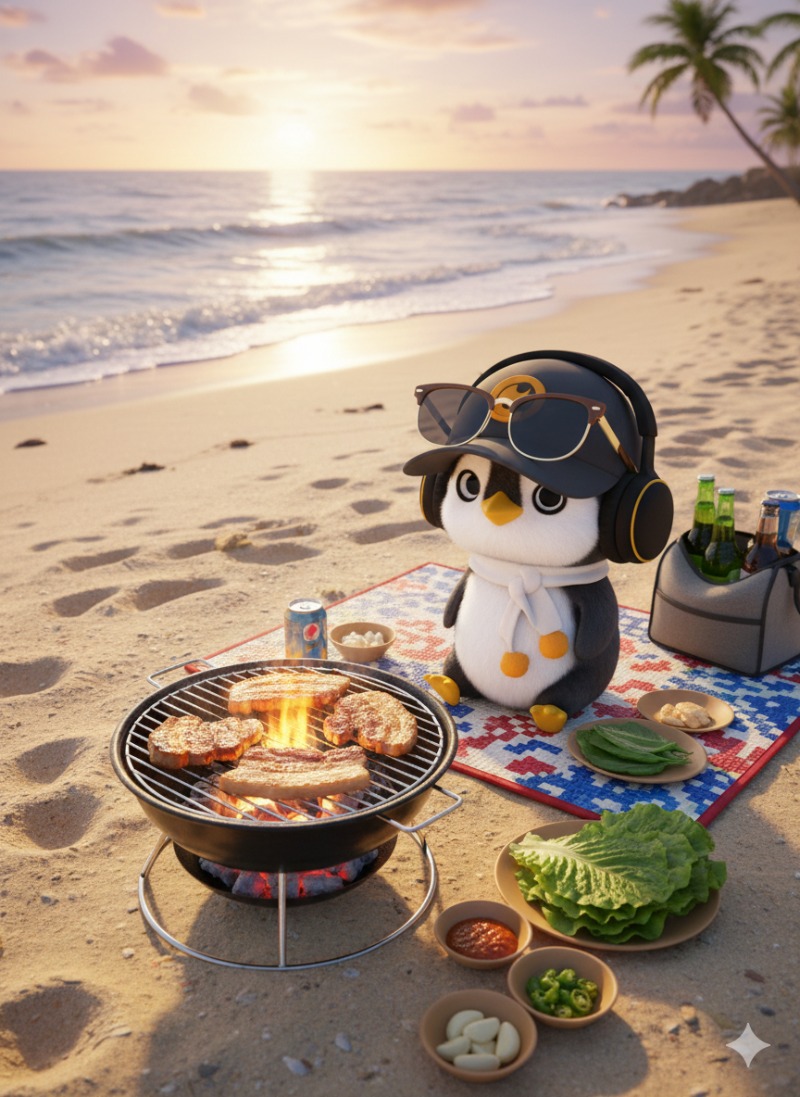 펭이 삼겹살 맞이겠다