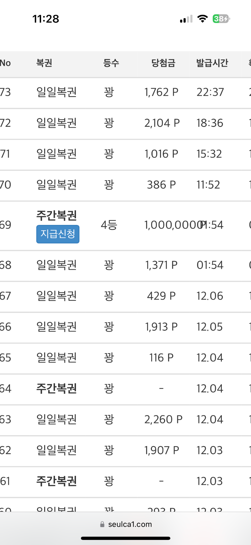 주복 4등 당첨!!