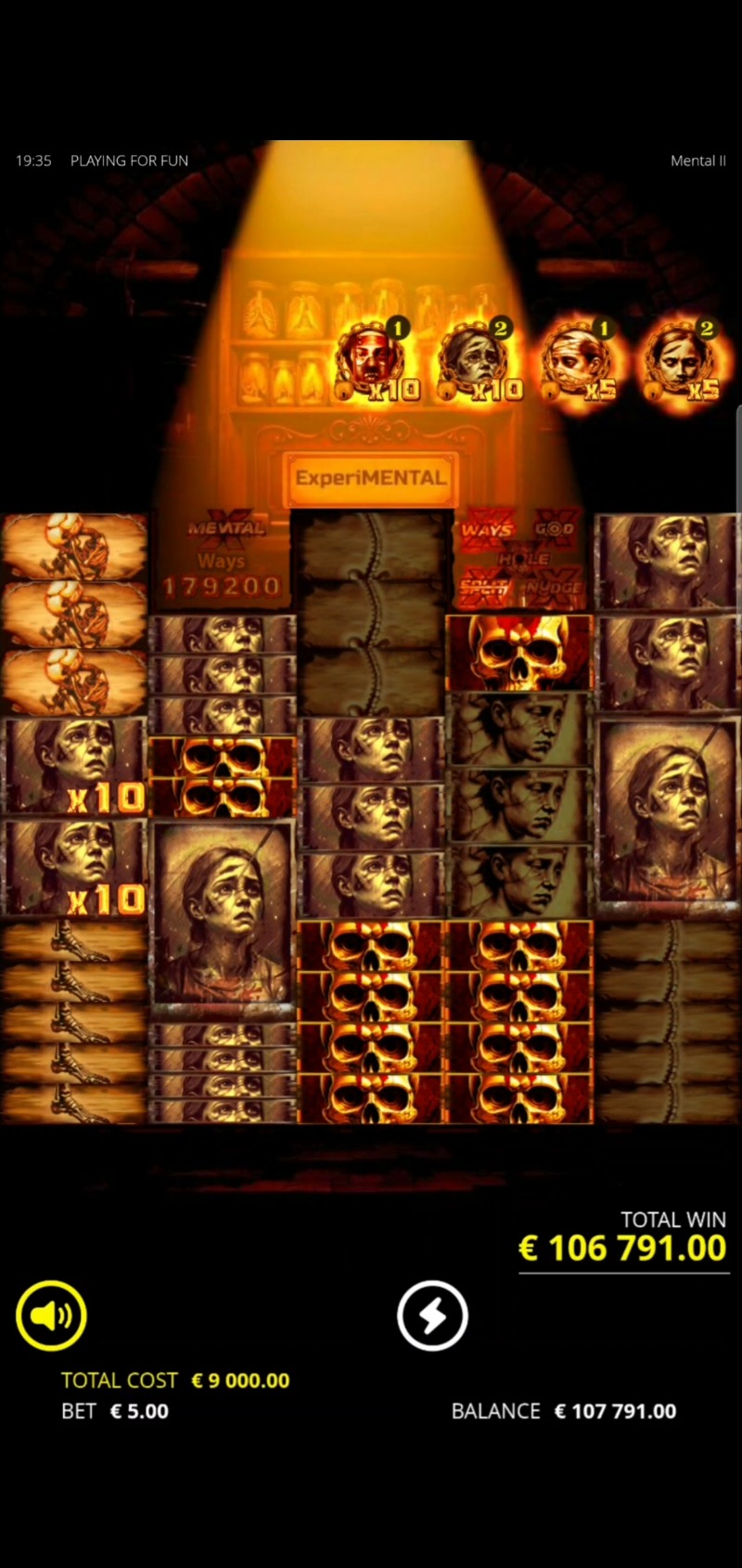 노리밋 멘탈2 무료슬롯했는데 2만배 터졌네 ㄷㄷ..