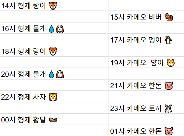 [12월10일] 금일 방송 스케줄입니다