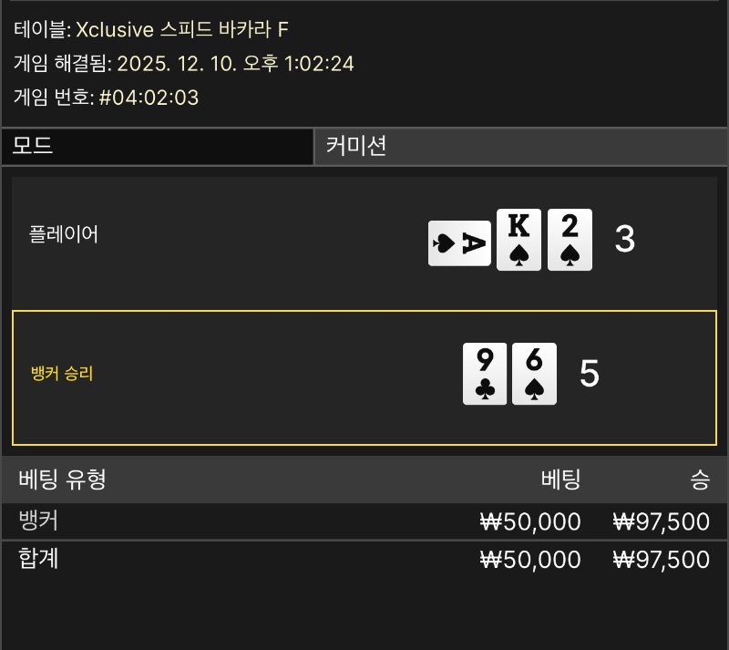 바카라소액 1승