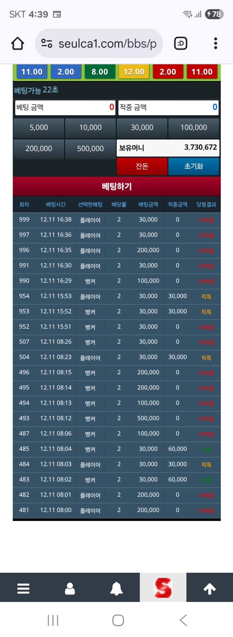 마의~목요일인가