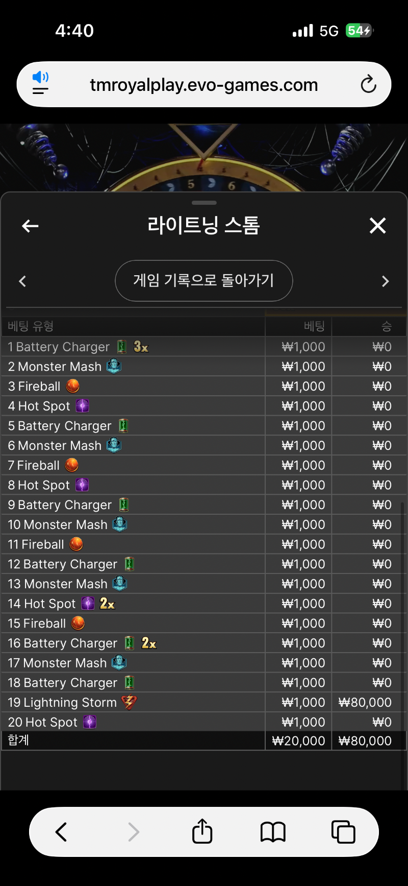 라이트닝스톰 80배승 ㅅ