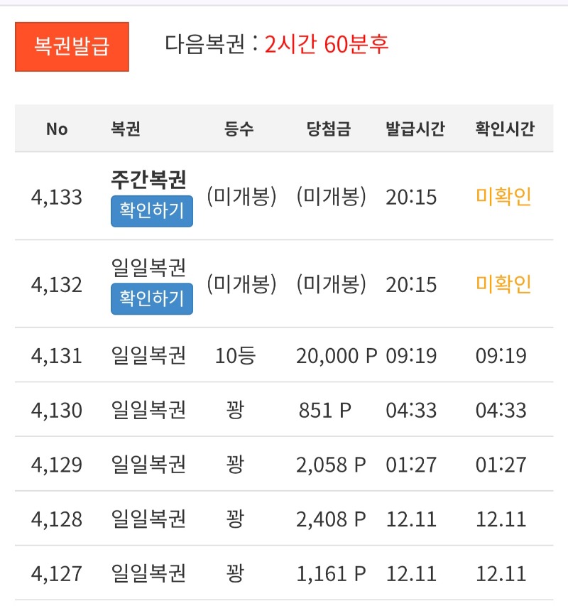 주복 한장 나왔어여 ~~!!