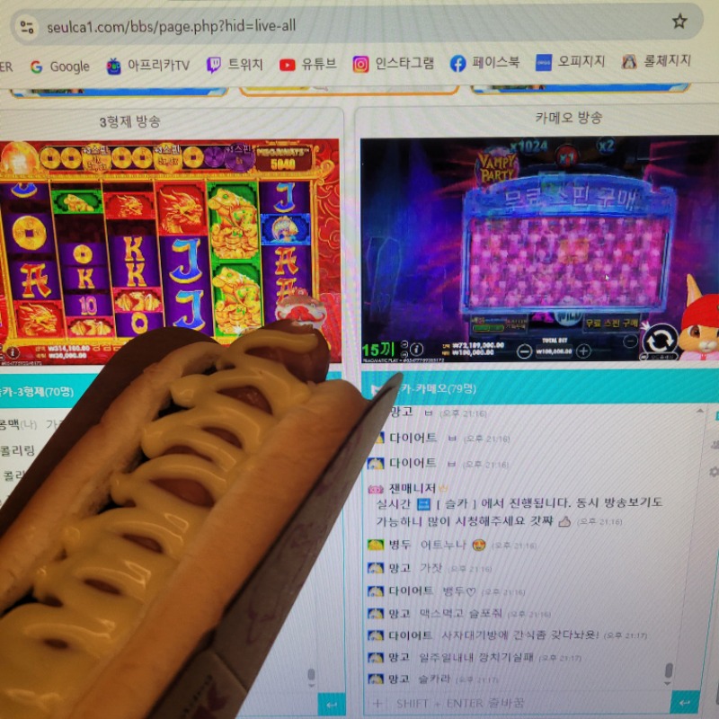 동시시청은 이렇게하는겁니다 달이한입♡ 토끼한입♡