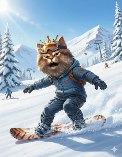 형제들 스키장에서 스키 보드 타자