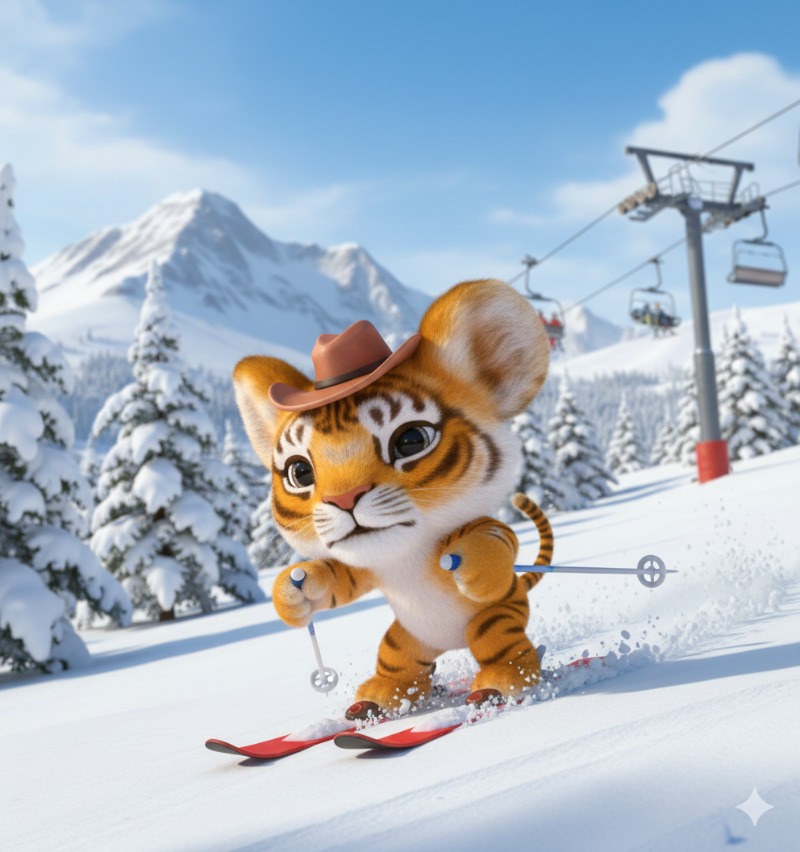 형제들 스키장에서 스키 보드 타자