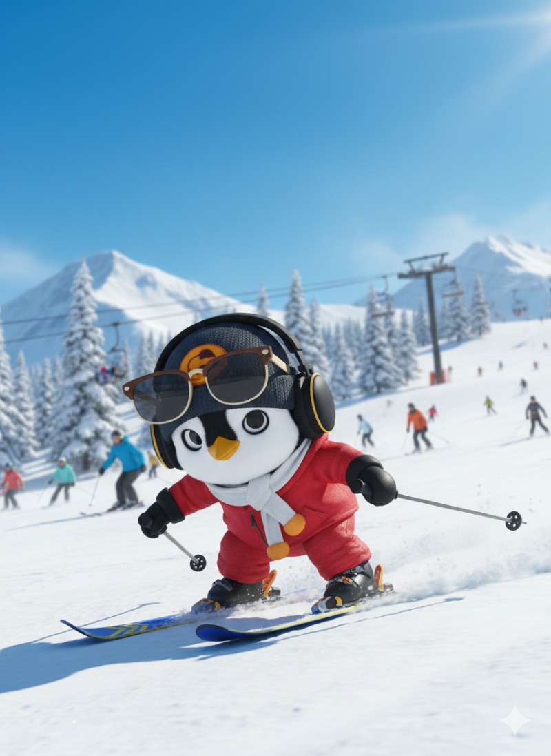 형제들 스키장에서 스키 보드 타자