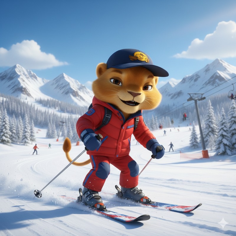 형제들 스키장에서 스키 보드 타자