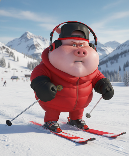 형제들 스키장에서 스키 보드 타자