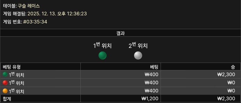 ○●□구슬래이스 2연승