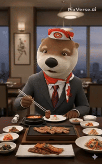 요리 하는 사자 그리고 그걸 먹는 달이