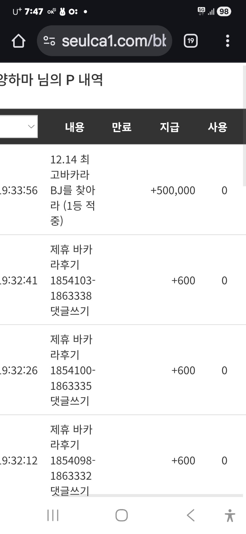 최바비1등적중 얼마만이냐?ㅎ