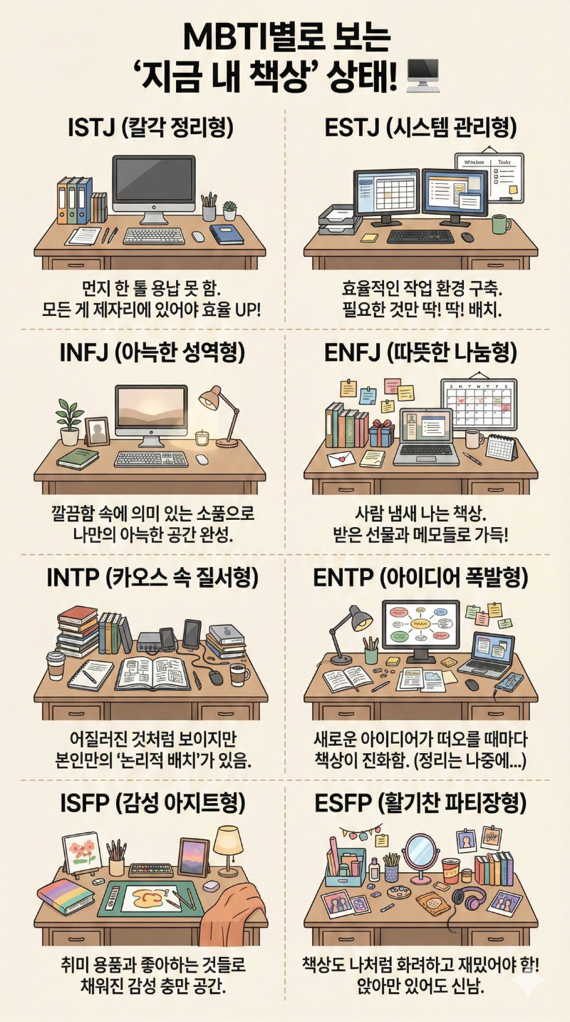 MBTI별 책상