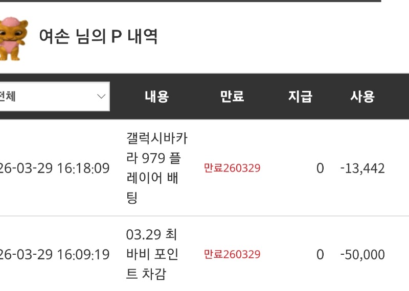 최바비 참가비 차감 최바비 참가비 차감