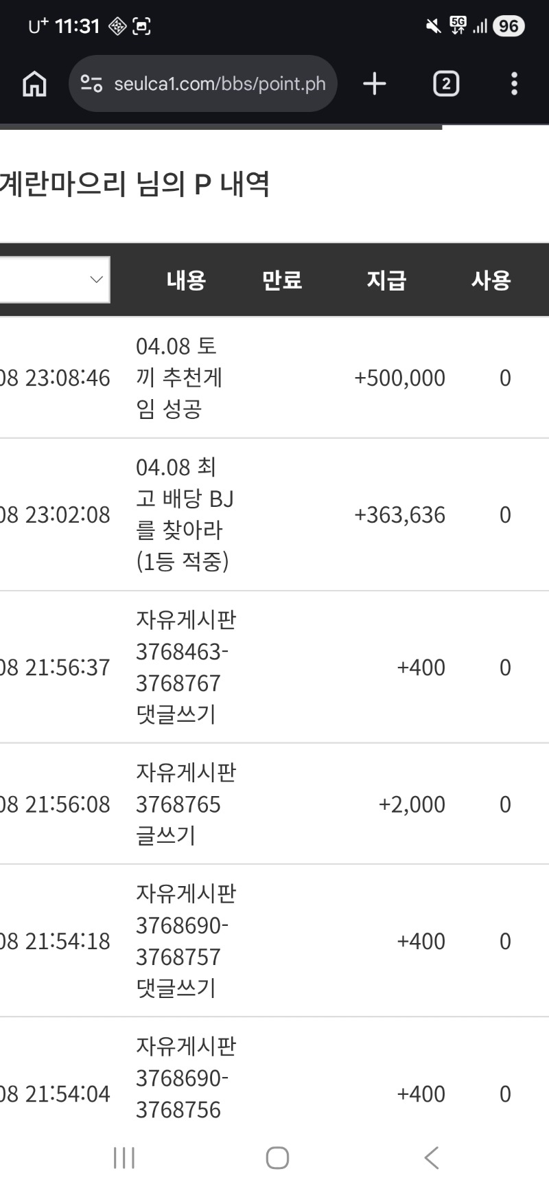 토끼 추겜 슈익 ㅅ ㅅ