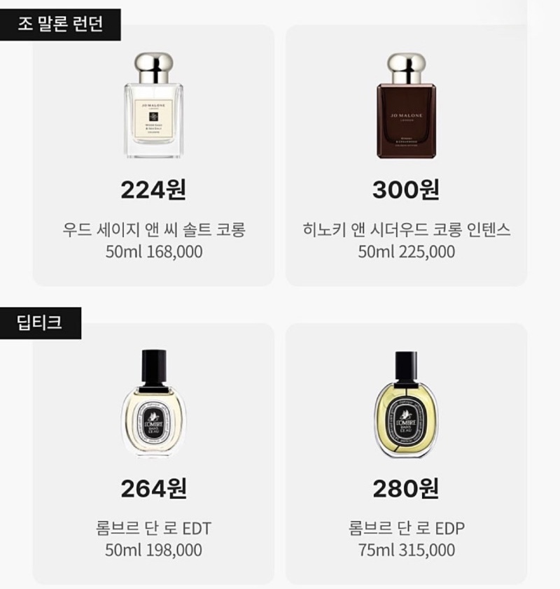 요즘 향수 1뿌에 얼마