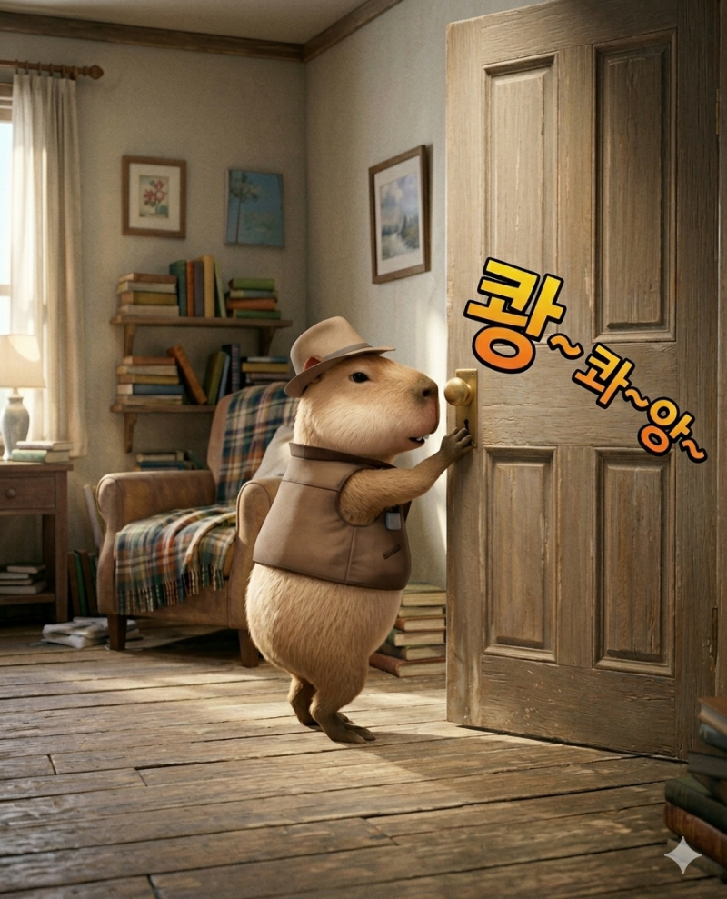 비버 달이  문  쾅닫지 말랬지!!!!