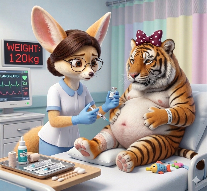 랑이랑이야~  누나랑 병원놀이 할까?