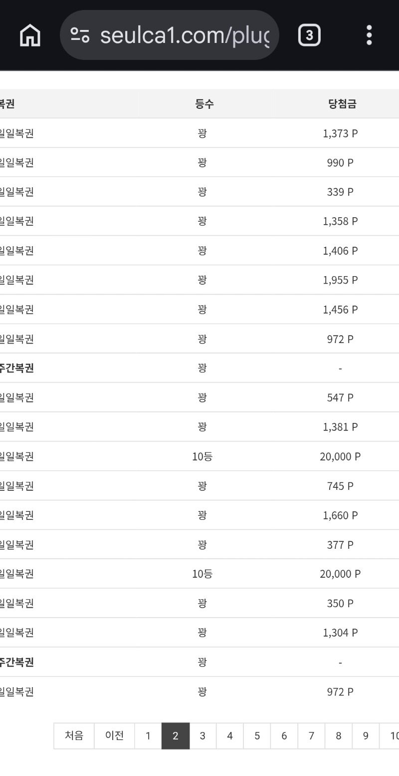 우앙 진짜 4페이지가 복권루틴그대로