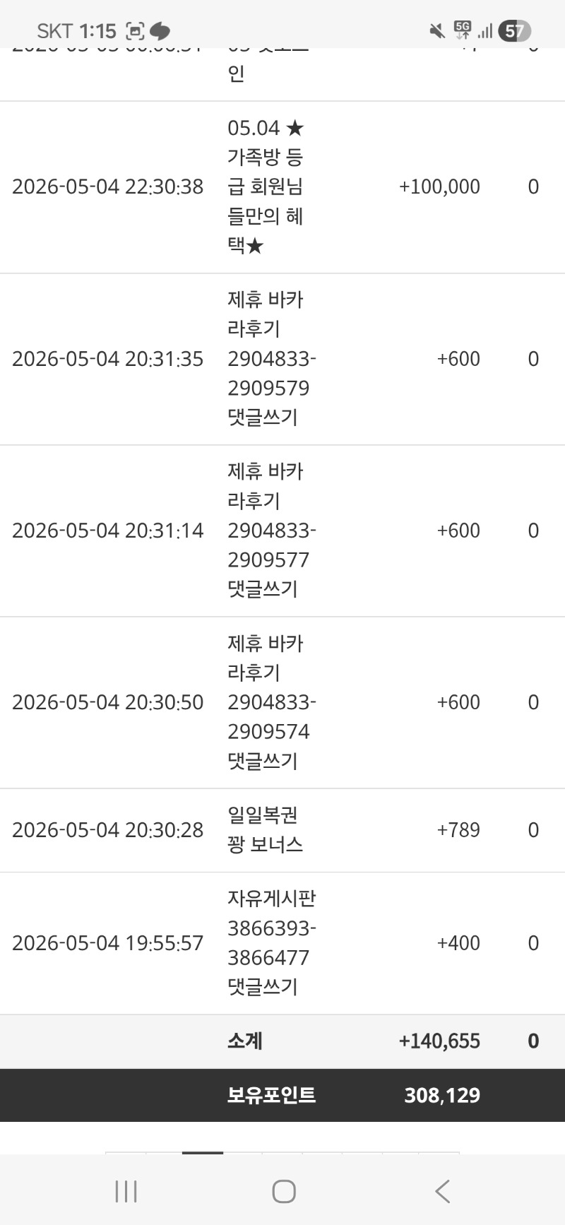 가족방  포인트  쿠폰 감사합니다