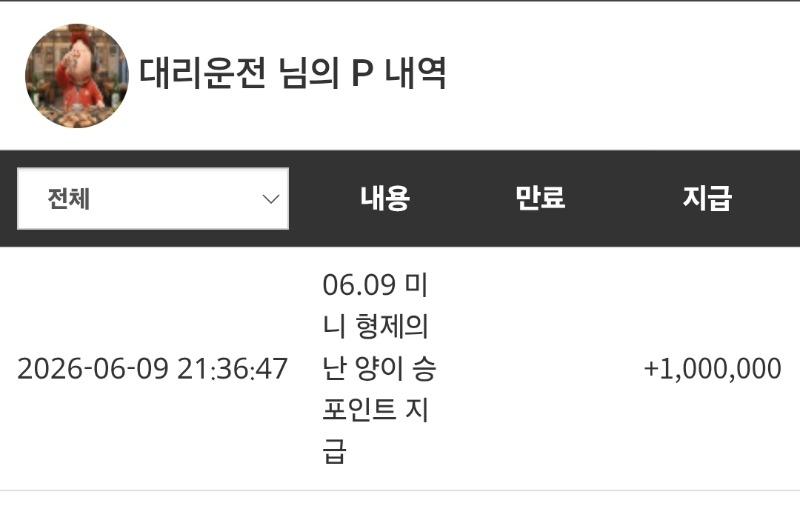 미형~  양이옵승~! 포인트랑 오리당첨 치킨^^