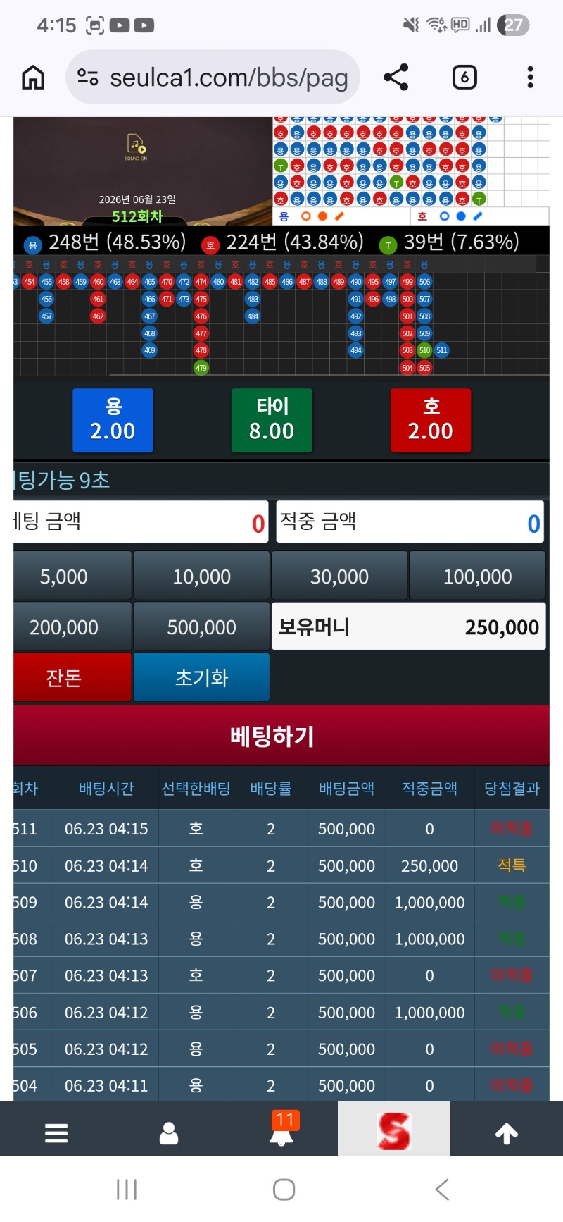 훔..최악루틴 뎅이후 슬카라건들기 200만나가리
