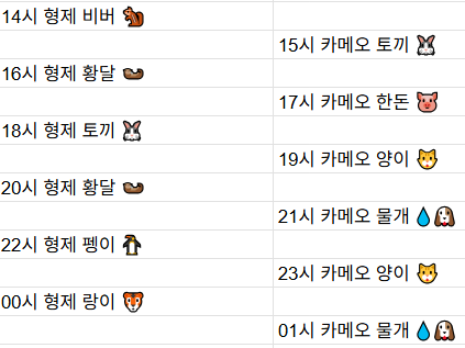 [7월4일] 금일 방송 스케줄입니다