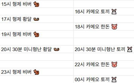 [7월7일] 금일 방송 스케즐