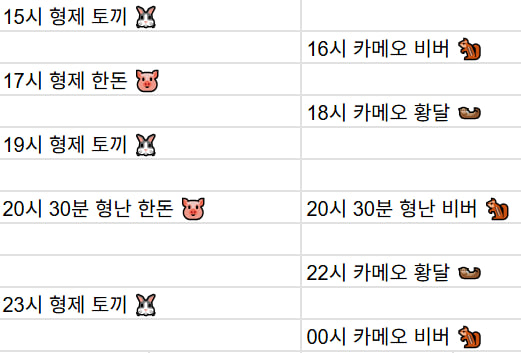 [7월9일] 금일 방송 스케즐